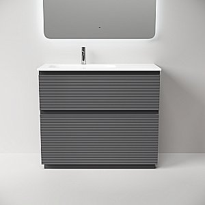 Тумба с раковиной Sancos Folk Floor FL100FLGS/FL100FRGS Grey soft для ванной в интернет-магазине Sanbest