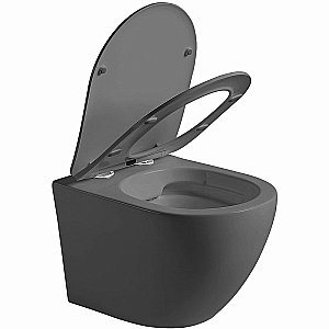 Унитаз Vincea Globo VT1-14SMA безободковый, с крышкой микролифт, антрацит матовый купить в интернет-магазине Sanbest