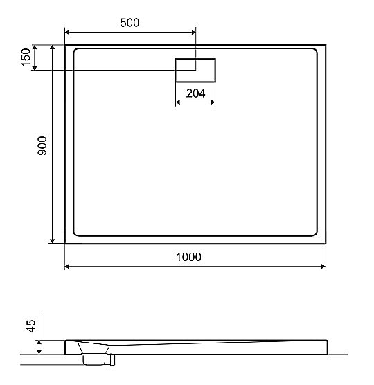 Душевой поддон Excellent ZERO 100x90 купить в интернет-магазине Sanbest