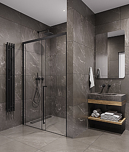 Душевая дверь Timo TDSS-150/03C-8L/R 150 профиль черный/стекло прозрачное купить в интернет-магазине Sanbest