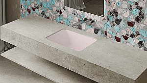 Раковина врезная снизу столешницы Salini MAREA 06 1802206MF 55 из искусственного камня S-Stone, матовая, цвет по RAL полностью купить в интернет-магазине Sanbest