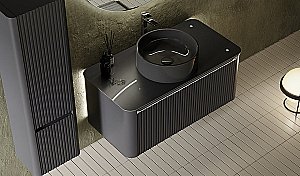 Тумба с раковиной Jorno Lumino 120 антрацит для ванной в интернет-магазине Sanbest