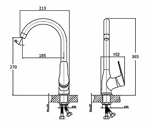 Смеситель для кухни Orange Sofi M43-001cr купить в интернет-магазине сантехники Sanbest
