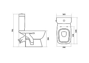 Унитаз-компакт Santek Нео Лайт 1WH302408 с бачком, с крышкой купить в интернет-магазине Sanbest