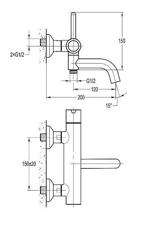 Смеситель для ванны Cezares ECO-VD-BORO золото купить в интернет-магазине сантехники Sanbest