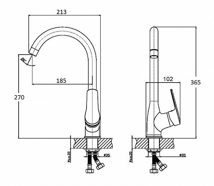 Смеситель для кухни Orange Sofi M43-001cr купить в интернет-магазине сантехники Sanbest
