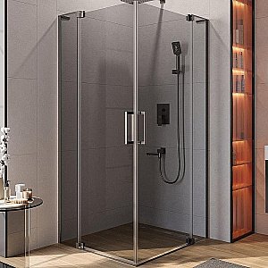 Душевой уголок Cezares Slider 90x100 AH-2-80/90-90/100-GRIGIO-GM стекло серое/профиль матовая оружейная сталь купить в интернет-магазине Sanbest