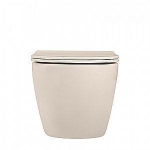 Унитаз подвесной ABBER Bequem AC1101MBE с крышкой микролифт, безободковый, бежевый матовый купить в интернет-магазине Sanbest