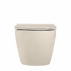 Унитаз подвесной ABBER Bequem AC1101MBE с крышкой микролифт, безободковый, бежевый матовый купить в интернет-магазине Sanbest