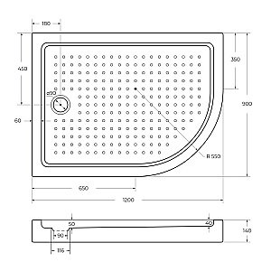Душевой поддон Cezares TRAY-A-RH 120x90 купить в интернет-магазине Sanbest