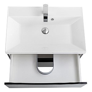 Тумба с раковиной Belbagno MARINO 60 подвесная Nero Lucido для ванной в интернет-магазине Sanbest