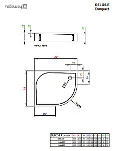 Душевой поддон Radaway Delos E Compact 100x90 SDE1090-05 белый купить в интернет-магазине Sanbest