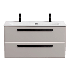 Тумба с раковиной Cezares ECO-CER-N-1200-2C-SO-GCO-P+CZR-8073-120-1-2 Серо-бежевая матовая для ванной в интернет-магазине Sanbest