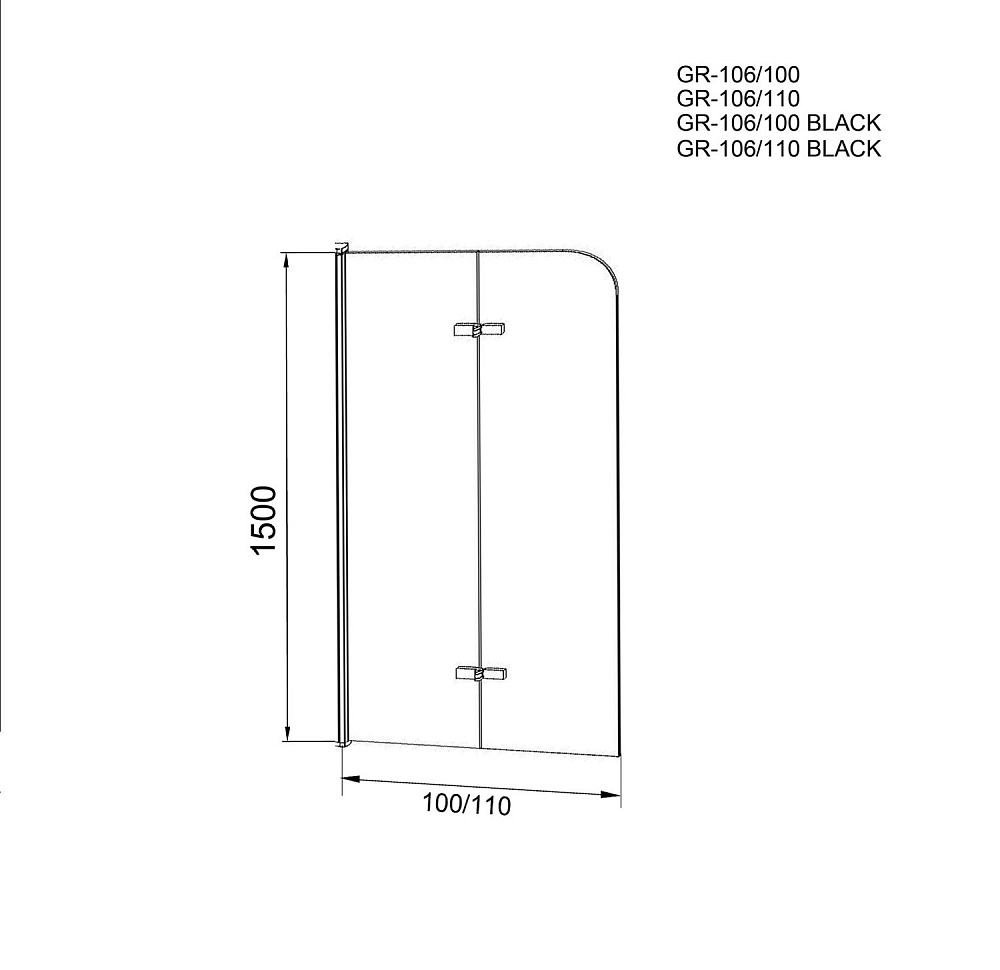 Шторка для ванны Grossman GR-106/100 100 купить в интернет-магазине Sanbest