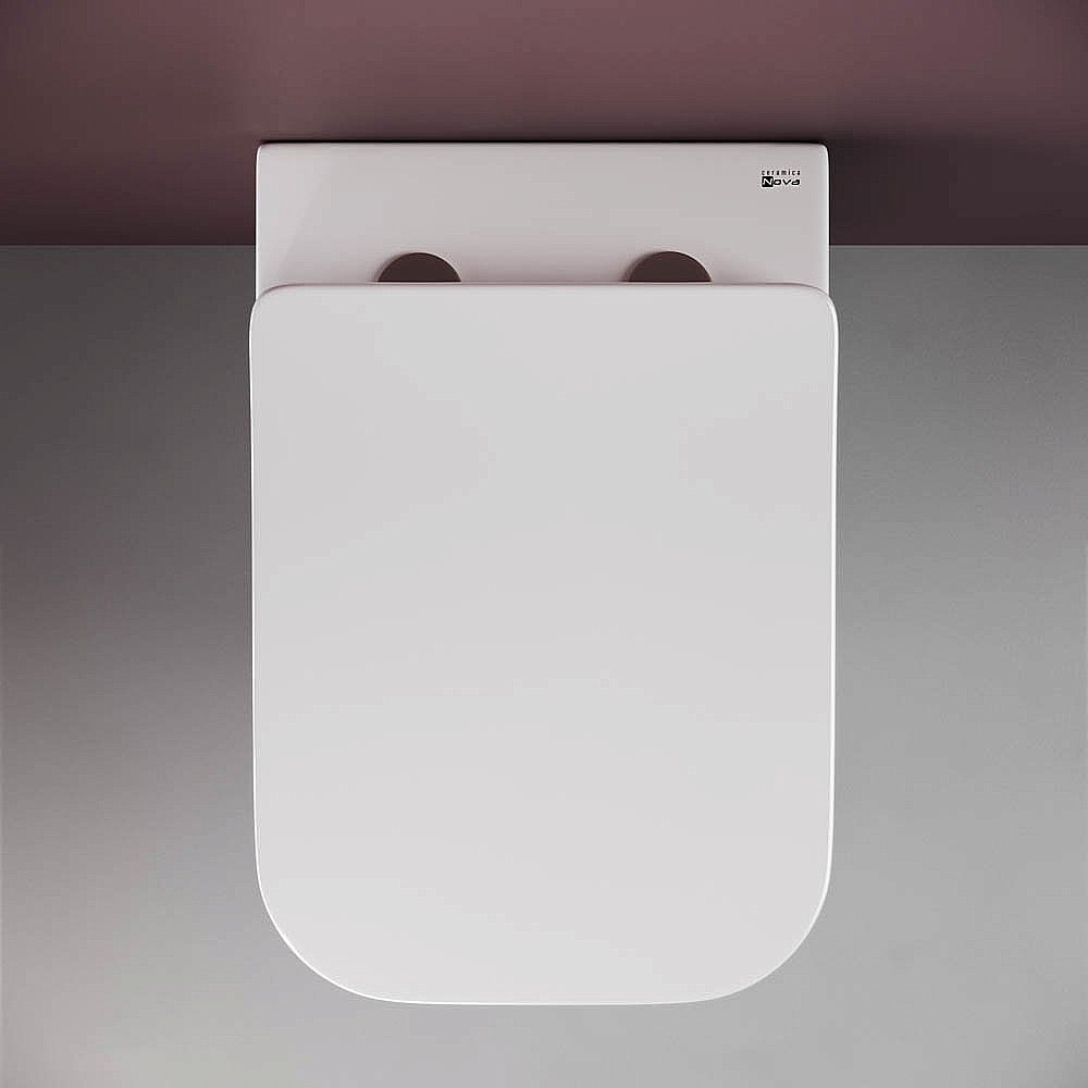 Унитаз подвесной Ceramica Nova Metric Rimless CN3007 безободковый, с крышкой микролифт купить в интернет-магазине Sanbest