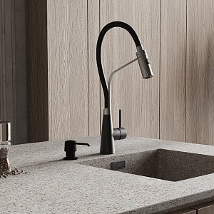 Смеситель для кухни WasserKRAFT A8417 черный купить в интернет-магазине сантехники Sanbest