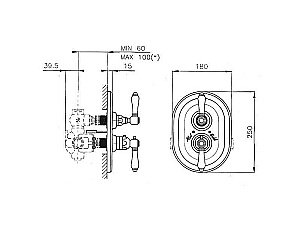 Смеситель для душа Nicolazzi Thermostatico купить в интернет-магазине сантехники Sanbest
