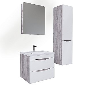 Тумба с раковиной подвесная Grossman ТАЛИС 106010 60 Бетон пайн/белый глянец для ванной в интернет-магазине Sanbest