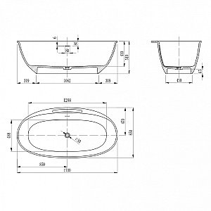 Ванна Abber Stein AS9631 170х85 белая матовая купить в интернет-магазине Sanbest