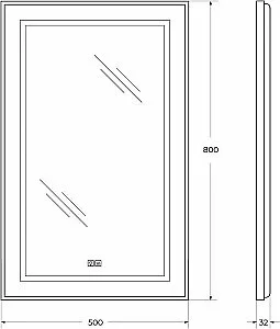 Зеркало BelBagno Kraft SPC-KRAFT-500-800-LED-TCH-WARM-NERO черный в ванную от интернет-магазине сантехники Sanbest
