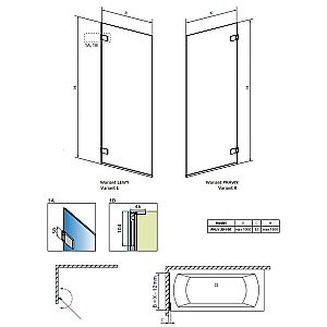 Шторка для ванны Radaway Arta QL PNJ I 30-100 стекло прозрачное/профиль хром купить в интернет-магазине Sanbest