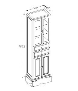 Пенал Опадирис Риспекто 60 орех антикварный для ванной в интернет-магазине сантехники Sanbest
