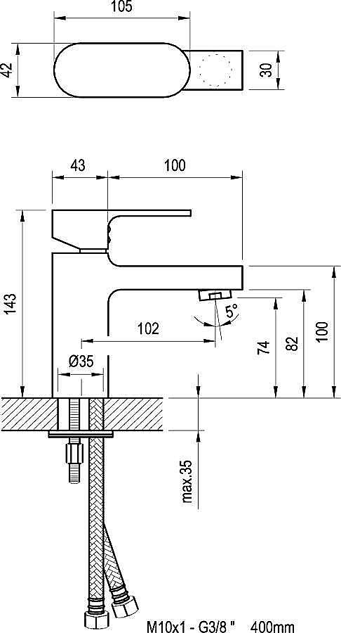 Смеситель для раковины Ravak Chrome CR 012.00 купить в интернет-магазине сантехники Sanbest