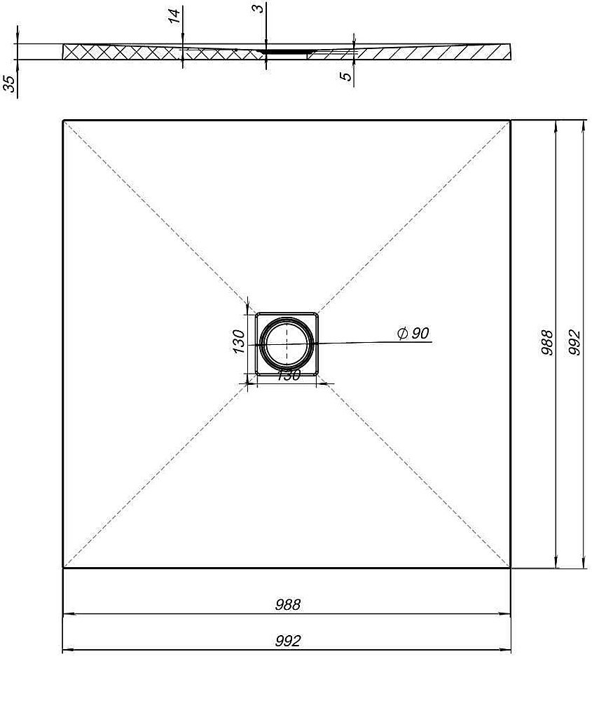 Душевой поддон Aquanet Pleasure 100x100 белый купить в интернет-магазине Sanbest