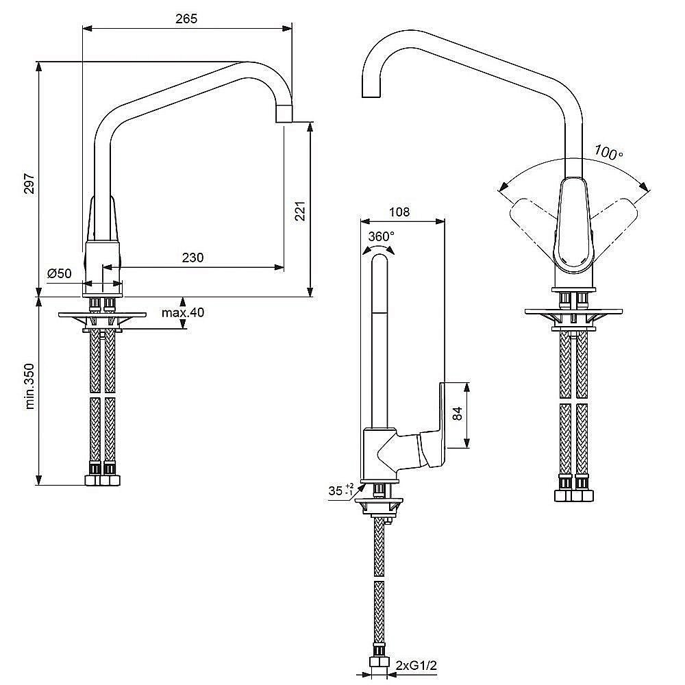 Смеситель для кухни Vidima BALANCE BA269AA купить в интернет-магазине сантехники Sanbest
