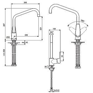 Смеситель для кухни Vidima BALANCE BA269AA купить в интернет-магазине сантехники Sanbest