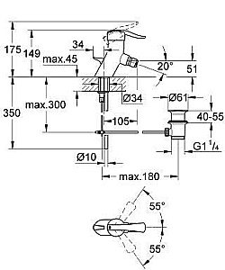 Смеситель для биде Grohe Ectos 33247IPO купить в интернет-магазине сантехники Sanbest