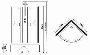 Душевая кабина Niagara Classic 67091414BKTG 100x100 с гидромассажем купить в интернет-магазине Sanbest