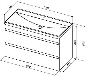 Тумба с раковиной Aquanet Нота New 334206 100 дуб холден для ванной в интернет-магазине Sanbest