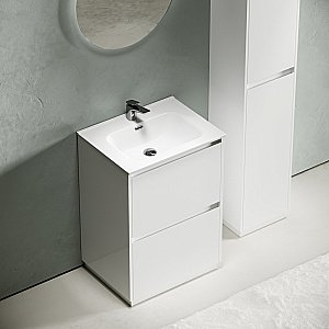 Тумба с раковиной Sancos Libra Floor 60 LB60FW белая для ванной в интернет-магазине Sanbest