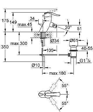 Смеситель для биде Grohe Ectos 33247IPO купить в интернет-магазине сантехники Sanbest