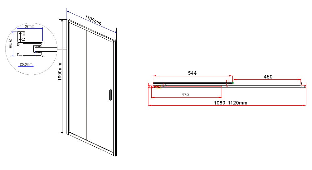 Душевая дверь Vincea Garda VDS-1G110CL 110 хром купить в интернет-магазине Sanbest