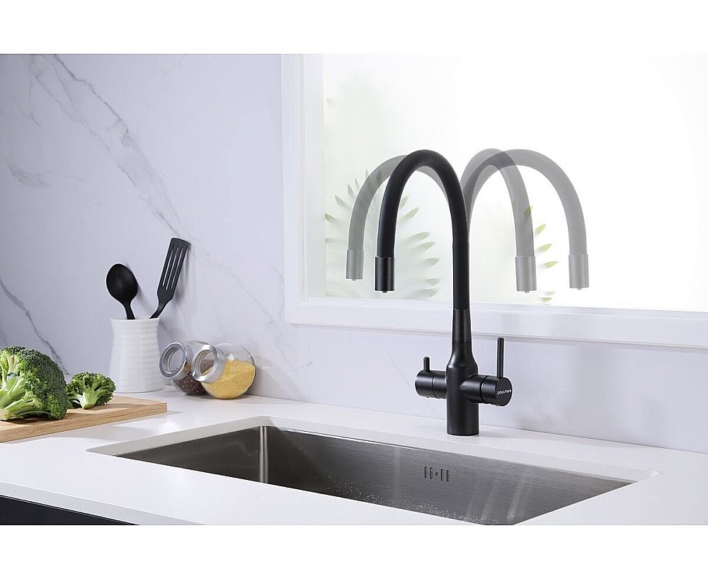 Смеситель для кухни Paulmark Salix Sa213419-BLM черный  купить в интернет-магазине сантехники Sanbest