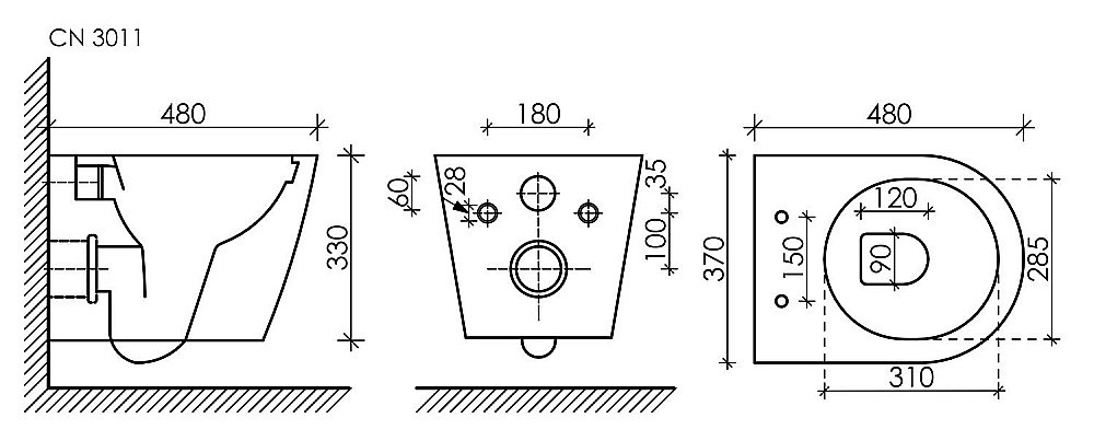 Унитаз подвесной Ceramica Nova FORMA Rimless CN3011 безободковый, с крышкой микролифт купить в интернет-магазине Sanbest