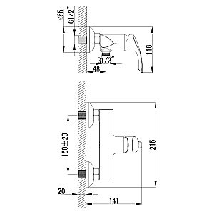 Смеситель для душа Lemark Plus Strike LM1103C купить в интернет-магазине сантехники Sanbest