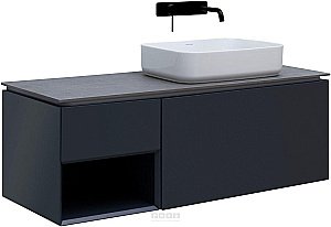 Тумба с раковиной Allen Brau INFINITY 120 1+1 антрацит матовый для ванной в интернет-магазине Sanbest