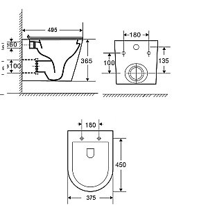 Унитаз подвесной Niagara Vista NG-9302 белый, с крышкой микролифт, безободковый купить в интернет-магазине Sanbest