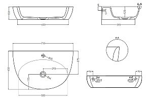 Раковина Salini ALDA WALL 03 140313G 71 из искусственного камня S-Sense, белая глянцевая купить в интернет-магазине Sanbest