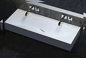 Раковина накладная Salini Sonata 1401201M 119,5 из искусственного камня S-Stone, белая матовая купить в интернет-магазине Sanbest