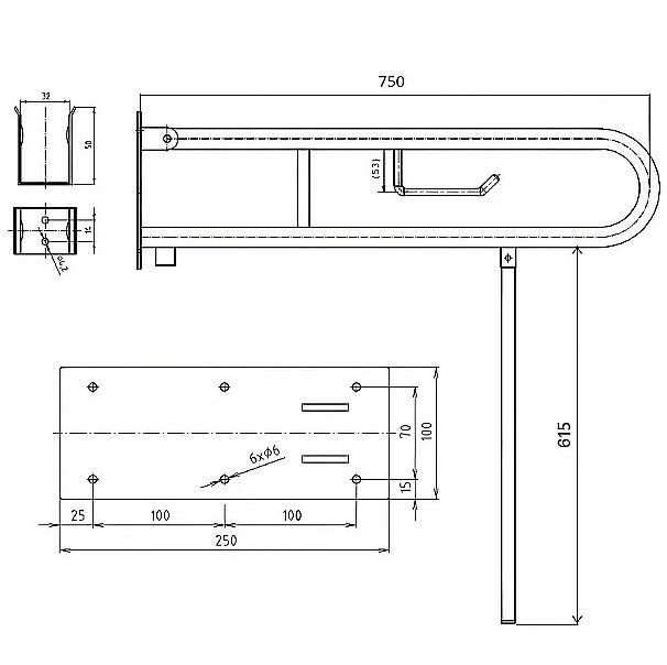 Поручень Bemeta Help 301406301N хром купить в интернет-магазине сантехники Sanbest
