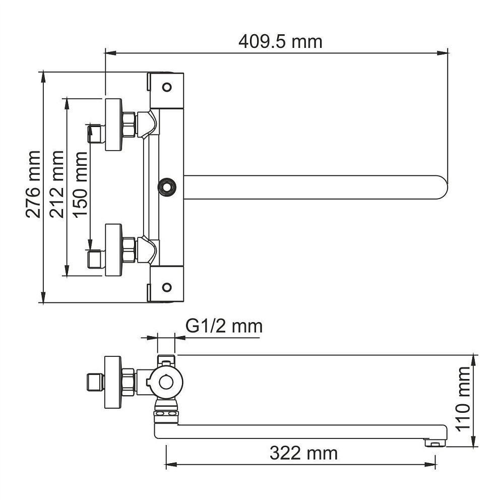 Смеситель для ванны WasserKRAFT Berkel 4822L купить в интернет-магазине сантехники Sanbest