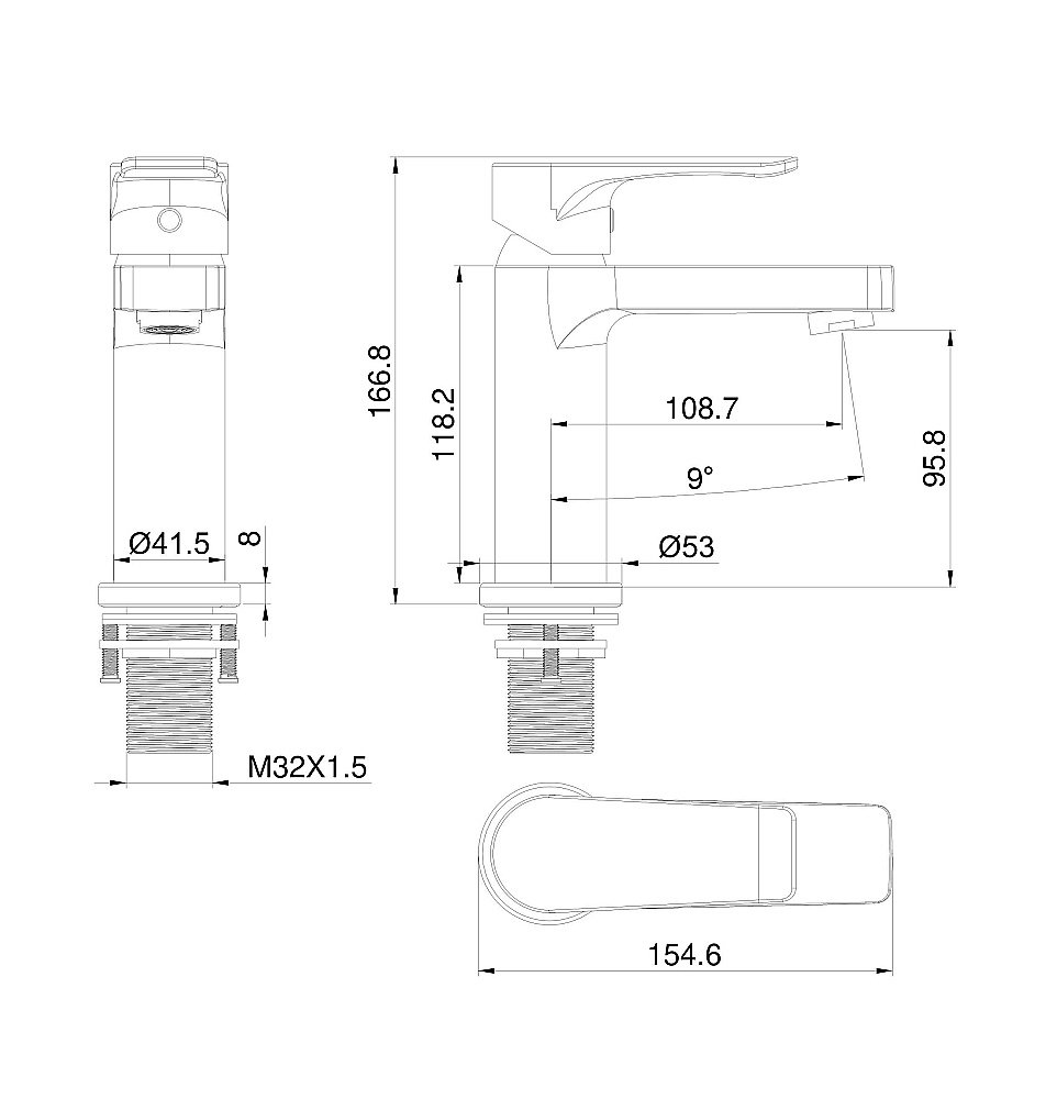 Смеситель для раковины WONZON & WOGHAND Blend, Хром (WW-A40222-CR) купить в интернет-магазине сантехники Sanbest