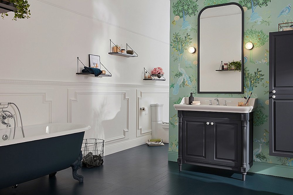 Зеркало Jacob Delafon Cleo 1889 EB728-MWB интенсивный серый лак в ванную от интернет-магазине сантехники Sanbest