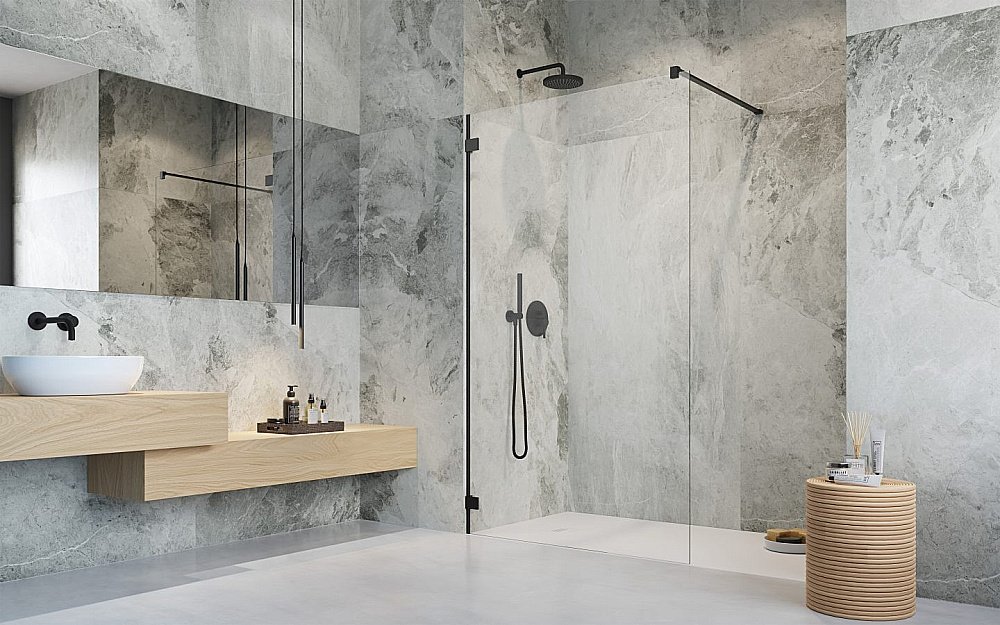 Душевое ограждение Radaway Essenza Pro Black Walk-in 70 10103070-54-01 стекло прозрачное/профиль черный матовый купить в интернет-магазине Sanbest