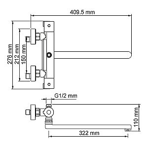 Смеситель для ванны WasserKRAFT Berkel 4822L купить в интернет-магазине сантехники Sanbest