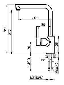 Смеситель для кухни Azario EVANS AZ-152944407 серый гранит матовый купить в интернет-магазине сантехники Sanbest